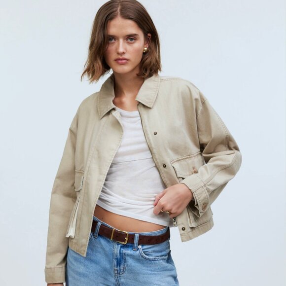 Madewell Cropped Cargo Jacket in Kirkham Wash - NWT - Picture 1 of 5